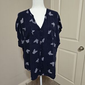 Torrid Challis Button-Front Dolman Sleeve Top Size 3 (XXXL)